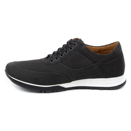 Olivier Chaussures casual cuir homme 902KNT nubuck noir 1