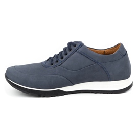 Olivier Chaussures casual cuir homme 902KNT nubuck bleu marine 1