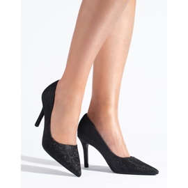 Escarpins femme Shelovet noirs à paillettes le noir 1