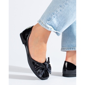 Ballerines laquées noires Shelovet à nœud 1
