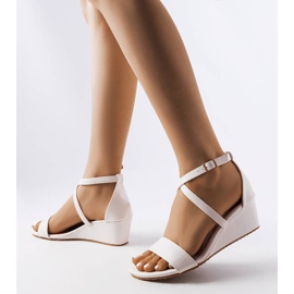 Sandales compensées blanches Flushing 1