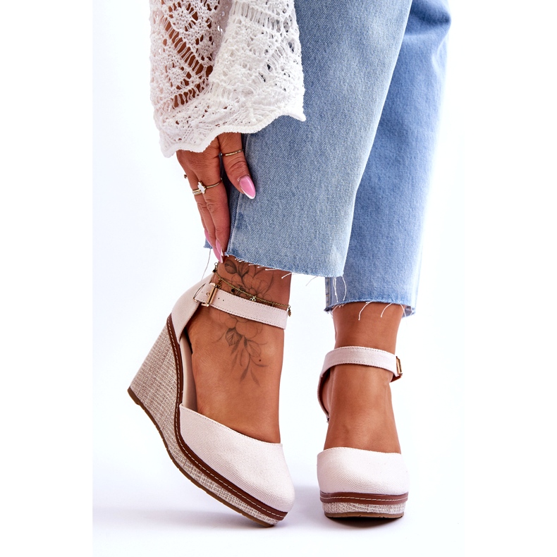 PS1 Sandales Compensées Classiques Femme Beige Malani 1