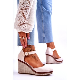 PS1 Sandales Compensées Classiques Femme Beige Malani 4