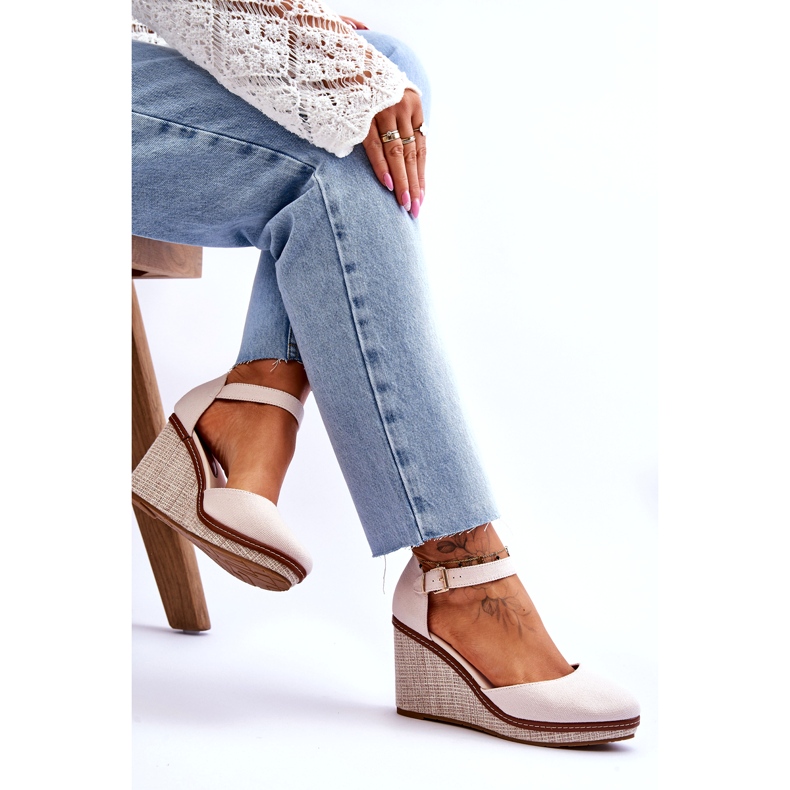 PS1 Sandales Compensées Classiques Femme Beige Malani 6