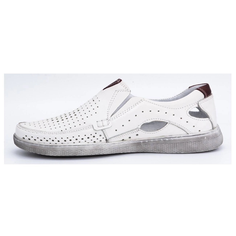 Olivier Mocassins homme cuir ajouré 937MP blanc blanche 1