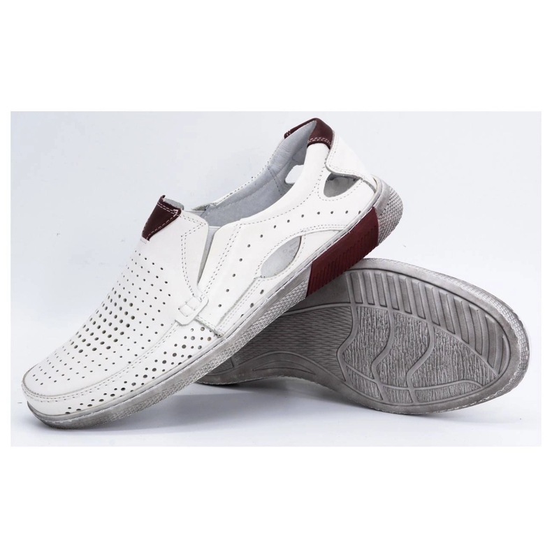 Olivier Mocassins homme cuir ajouré 937MP blanc 3