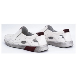 Olivier Mocassins homme cuir ajouré 937MP blanc 5