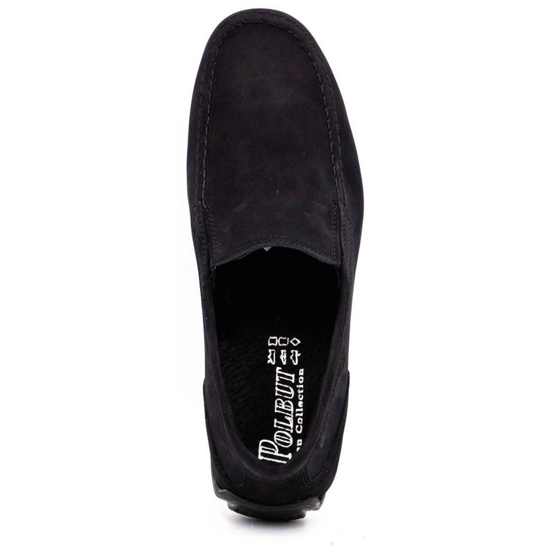 Polbut Mocassins homme cuir 2105 nubuck noir 4