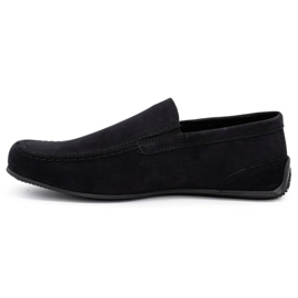 Polbut Mocassins homme cuir 2105 nubuck noir 1