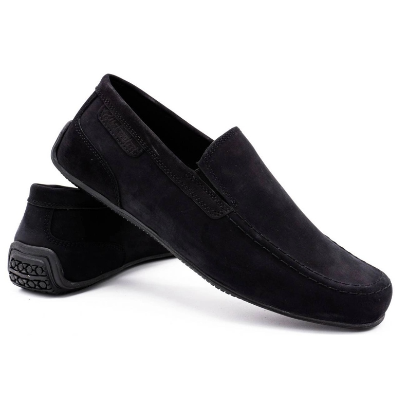 Polbut Mocassins homme cuir 2105 nubuck noir 2