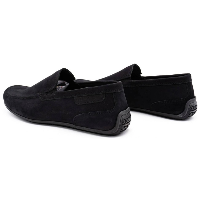 Polbut Mocassins homme cuir 2105 nubuck noir 3