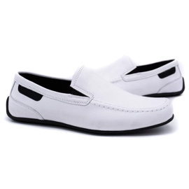 Polbut Mocassins cuir homme 2105 blanc blanche 3