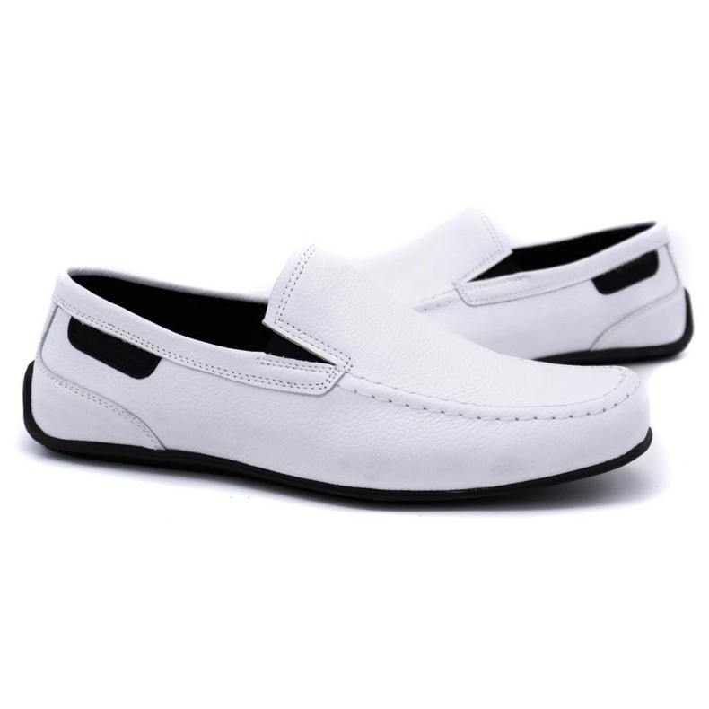 Polbut Mocassins cuir homme 2105 blanc blanche 3