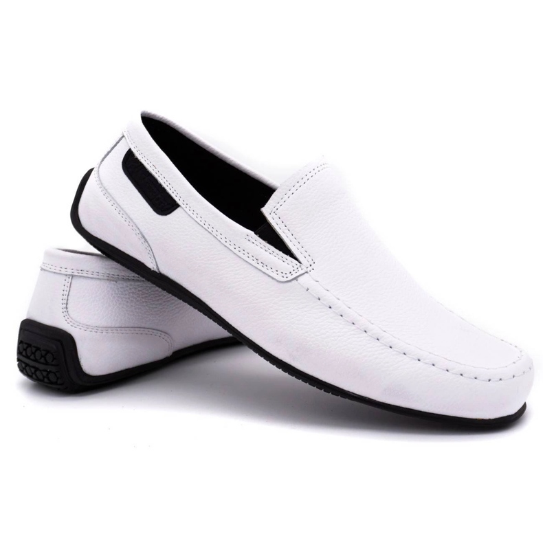 Polbut Mocassins cuir homme 2105 blanc 2