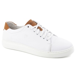 Polbut Chaussures en cuir pour hommes 2109 blanc 1