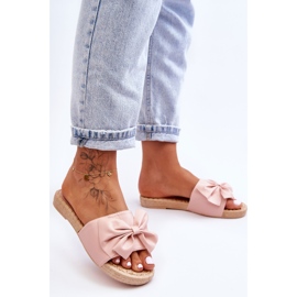 FK1 Chaussons pour femmes à la mode avec un nœud Estera rose 2 FK1 Chaussons pour femmes à la mode avec un nœud Estera rose 2