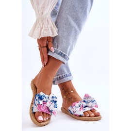 FK1 Chaussons Femme Avec Nœud En Tissu Fleur Blanche 1