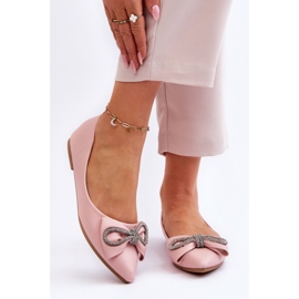 WS1 Ballerines élégantes avec un nœud et des strass roses uniques 1 WS1 Ballerines élégantes avec un nœud et des strass roses uniques 1
