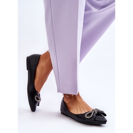 WS1 Ballerines Élégantes Avec Un Noeud Et Des Bijoux Noir Une Fois le noir 4