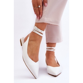 WS1 Ballerines pointues nouées pour femme Blanc Turriso blanche 1
