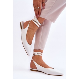 WS1 Ballerines pointues nouées pour femme Blanc Turriso blanche 2