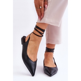 WS1 Ballerines à pointes nouées pour femmes Black Turriso le noir 1