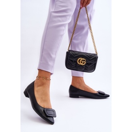 WS1 Ballerines Classiques Avec Décoration Rivea Noire 2