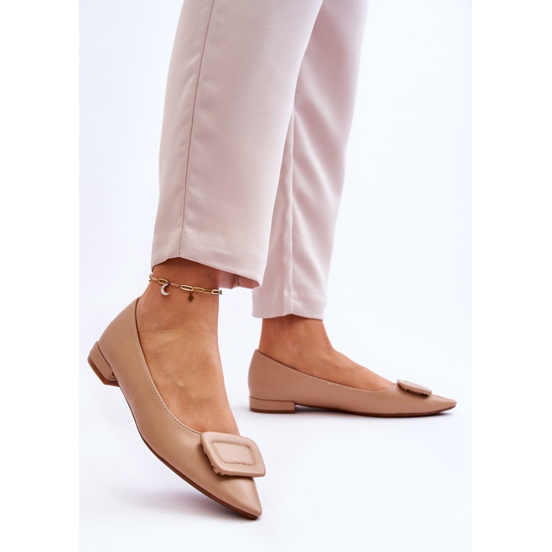 WS1 Ballerines Classiques Avec Décoration Rivea Beige 2