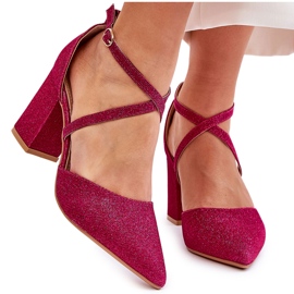 WS1 Escarpins à paillettes à la mode sur le talon fuchsia Galaxy rose 8