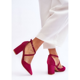 WS1 Escarpins à paillettes à la mode sur le talon fuchsia Galaxy rose 5