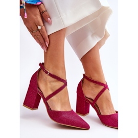 WS1 Escarpins à paillettes à la mode sur le talon fuchsia Galaxy rose 6
