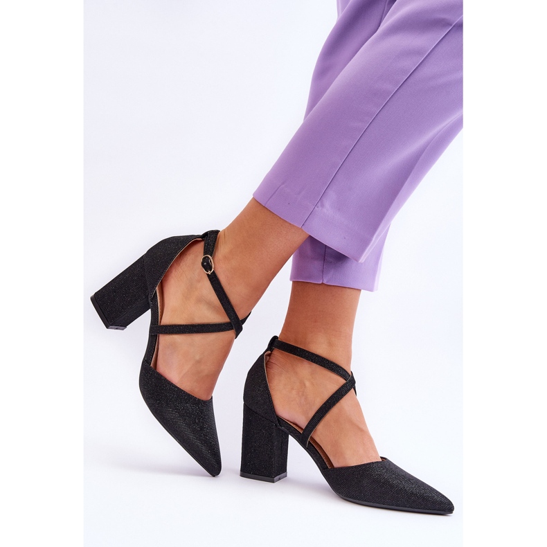 WS1 Escarpins brillants à la mode sur le talon noir Galaxy le noir 2