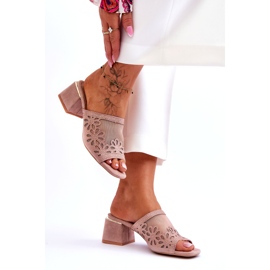 S.Barski Talons des femmes avec maillage et zircons S. Barski KV-612-1 Beige 4