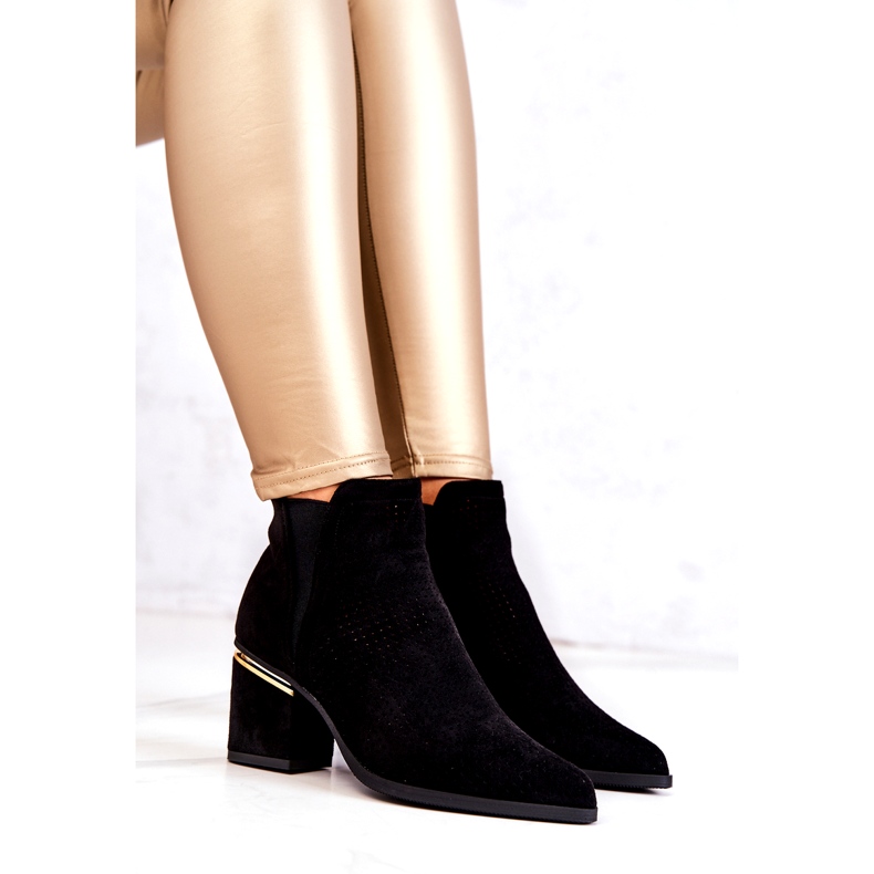 PS1 Santiags noires ajourées en daim Helloni le noir 6