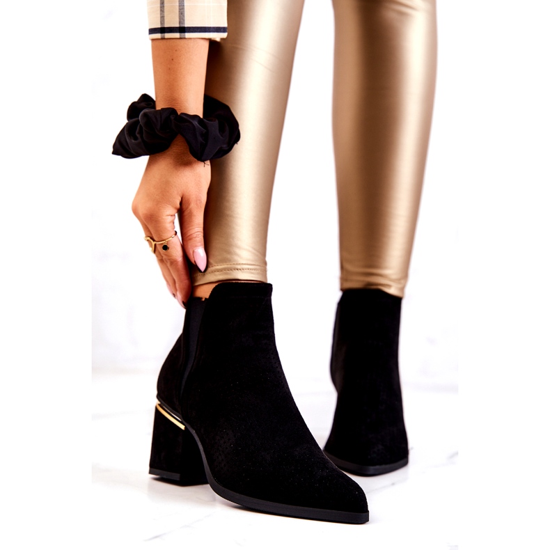 PS1 Santiags noires ajourées en daim Helloni le noir 2