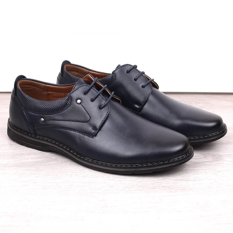 Chaussures à lacets élégantes pour hommes bleu marine News 4092 1