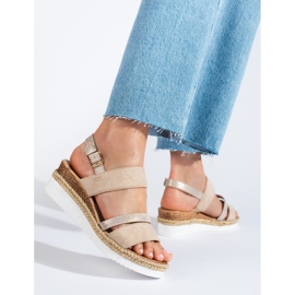 Sandales compensées Shelovet beiges, femmes 1 Sandales compensées Shelovet beiges, femmes 1