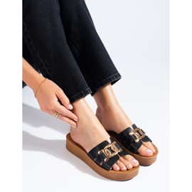 Chaussons compensés Shelovet noirs pour femmes le noir 1 Chaussons compensés Shelovet noirs pour femmes le noir 1