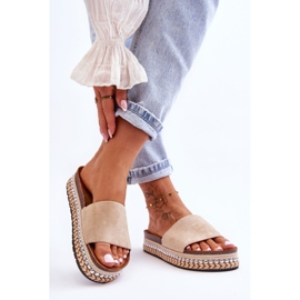 WR1 Chaussons Femme Daim Lisse Beige Hayen 1