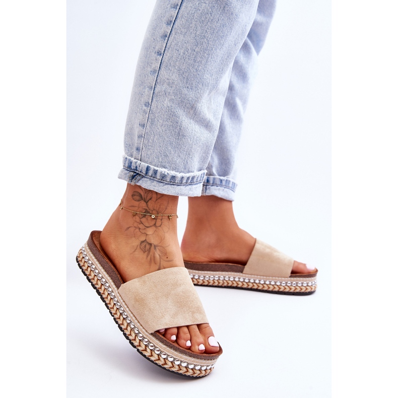 WR1 Chaussons Femme Daim Lisse Beige Hayen 2